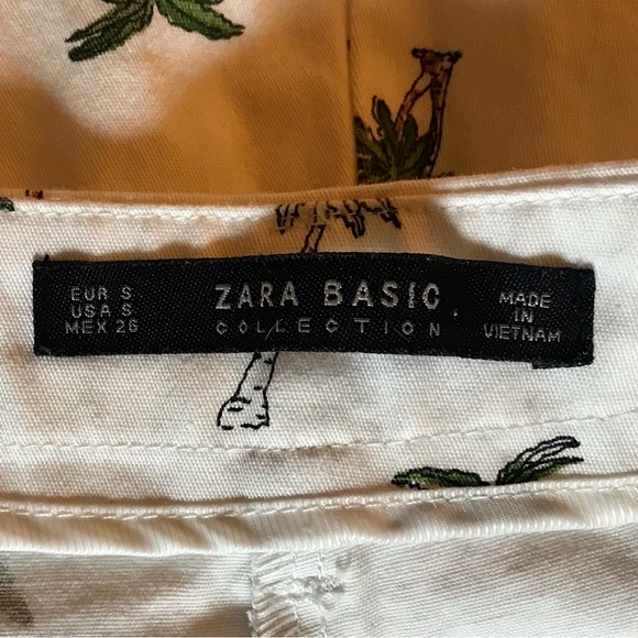 Zara High Waist Palm Tree Print Shorts S - Picture 4 of 5